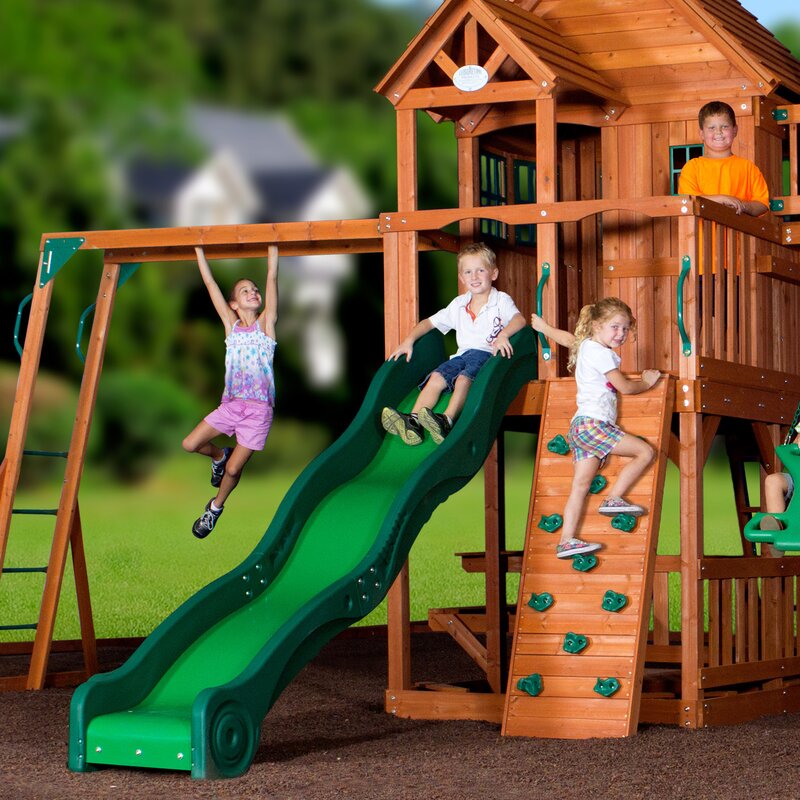 Backyard Discovery Skyfort II All Cedar Swing Set & Reviews | Wayfair